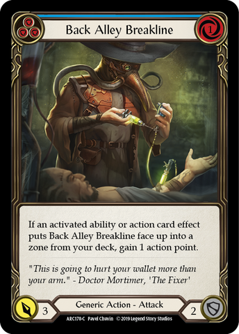 Flesh and Blood TCG | Back Alley Breakline (Blue) [ARC178-C] (Arcane Rising)  1st Edition Normal | The Nerd Merchant