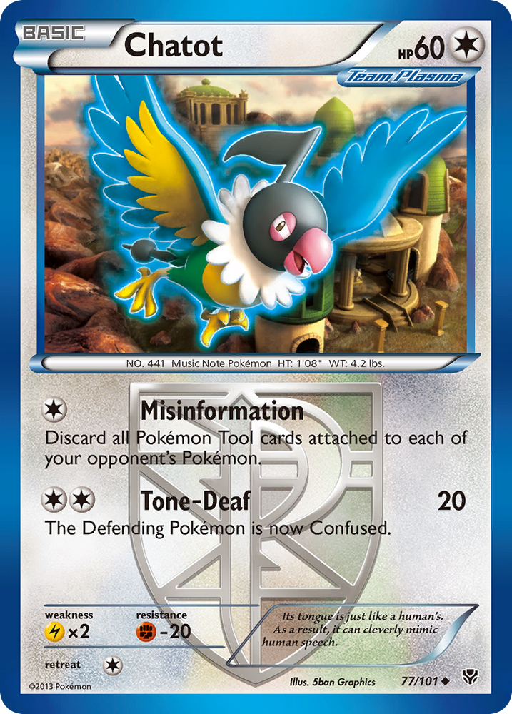 Pokemon | Chatot (77/101) [Black & White: Plasma Blast] | The Nerd Merchant