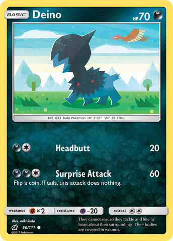 Pokemon | Deino (60/111) [Sun & Moon: Crimson Invasion] | The Nerd Merchant
