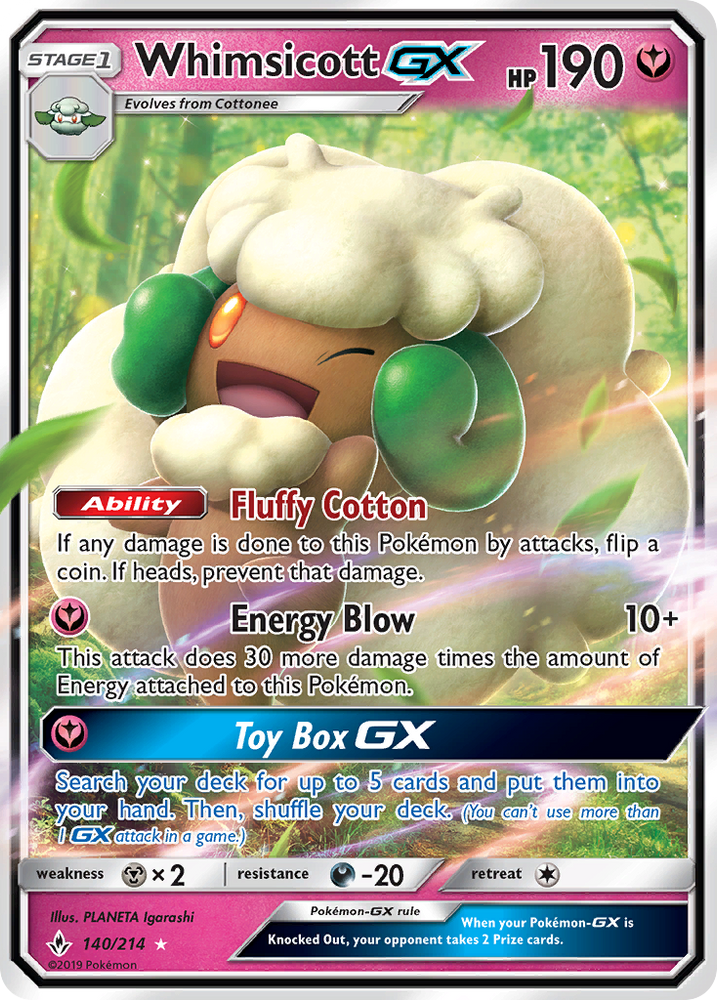Pokemon | Whimsicott GX (140/214) [Sun & Moon: Unbroken Bonds] | The Nerd Merchant