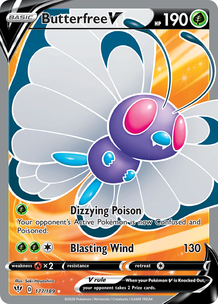 Pokemon | Butterfree V (177/189) [Sword & Shield: Darkness Ablaze] | The Nerd Merchant
