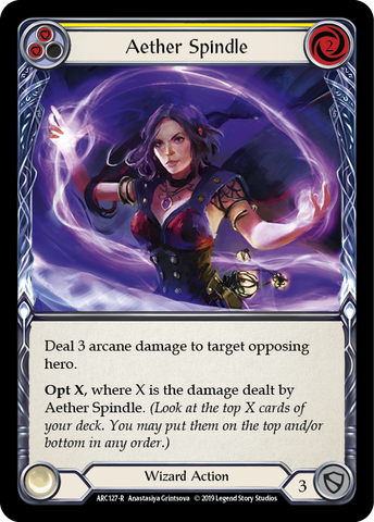 Flesh and Blood TCG | Aether Spindle (Yellow) [ARC127-R] (Arcane Rising)  1st Edition Normal | The Nerd Merchant