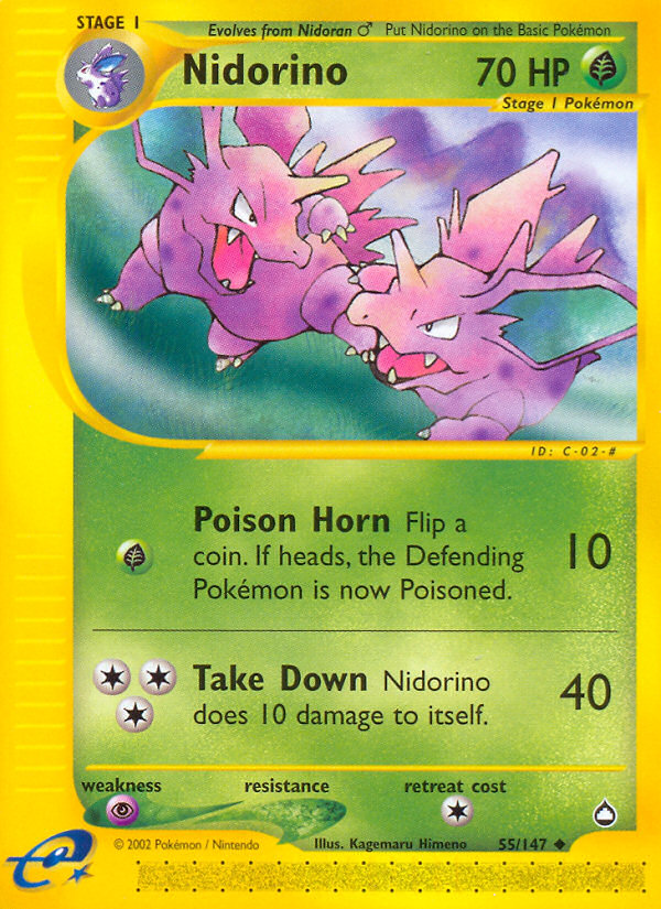 Pokemon | Nidorino (55/147) [Aquapolis] | The Nerd Merchant