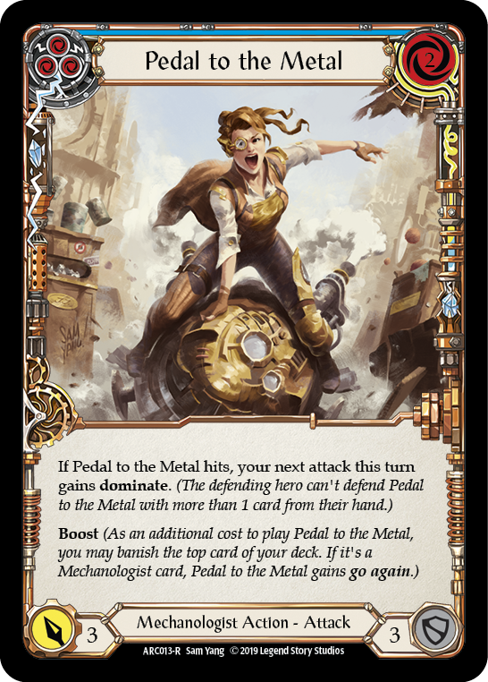Flesh and Blood TCG | Pedal to the Metal (Blue) [ARC013-R] (Arcane Rising)  1st Edition Normal | The Nerd Merchant