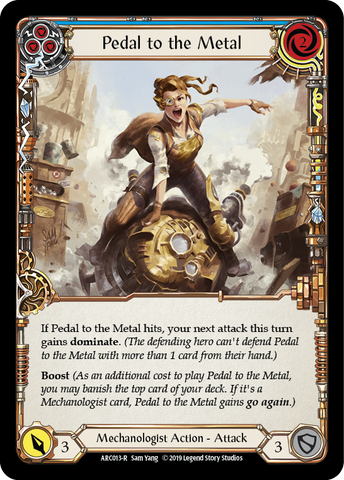 Flesh and Blood TCG | Pedal to the Metal (Blue) [ARC013-R] (Arcane Rising)  1st Edition Normal | The Nerd Merchant