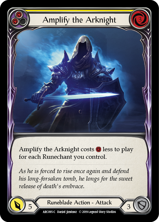 Flesh and Blood TCG | Amplify the Arknight (Yellow) [ARC095-C] (Arcane Rising)  1st Edition Normal | The Nerd Merchant