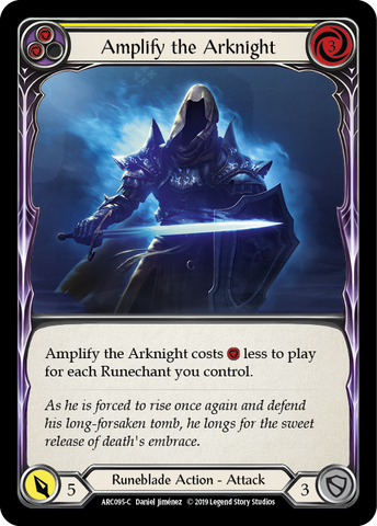 Flesh and Blood TCG | Amplify the Arknight (Yellow) [ARC095-C] (Arcane Rising)  1st Edition Normal | The Nerd Merchant
