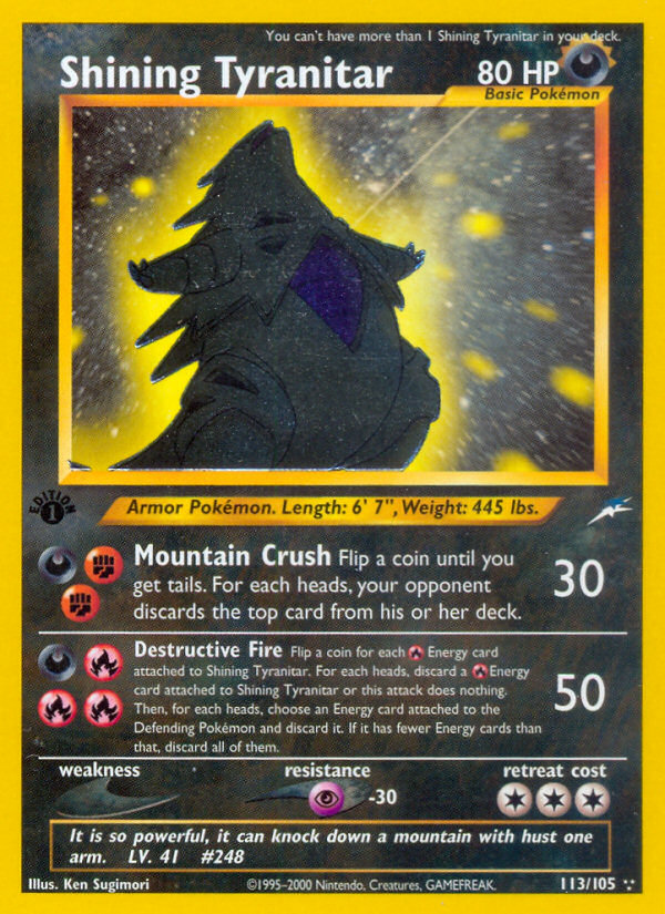 Pokemon | Shining Tyranitar (113/105) [Neo Destiny 1st Edition] | The Nerd Merchant
