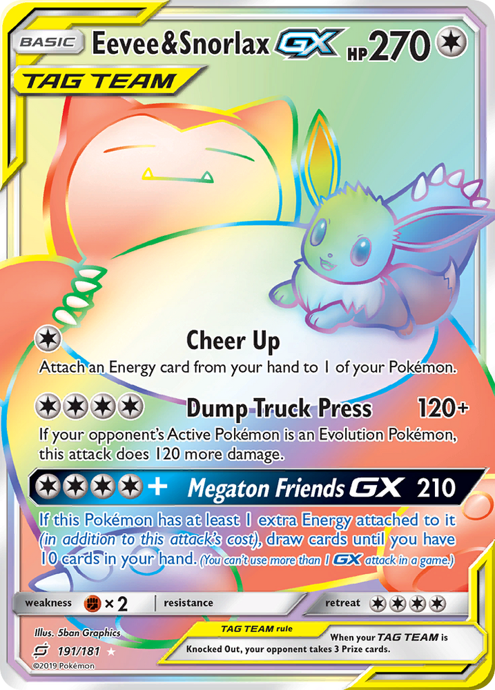 Pokemon | Eevee & Snorlax GX (191/181) [Sun & Moon: Team Up] | The Nerd Merchant