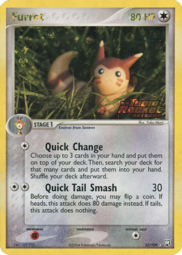 Pokemon | Furret (22/109) (Stamped) [EX: Team Rocket Returns] | The Nerd Merchant