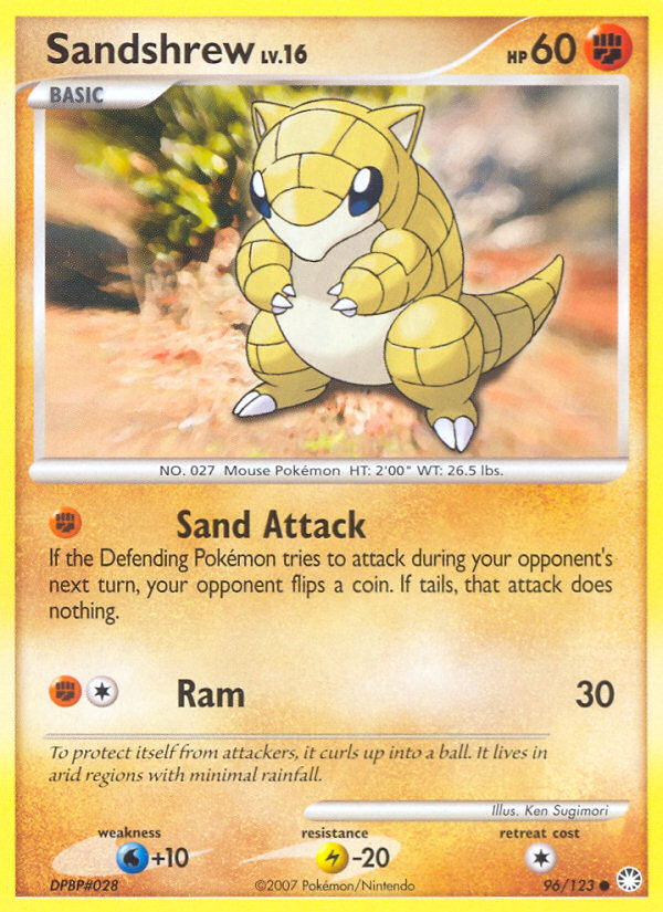 Pokemon | Sandshrew (96/123) [Diamond & Pearl: Mysterious Treasures] | The Nerd Merchant