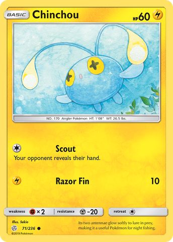Pokemon| Chinchou (71/236) [Sun & Moon: Cosmic Eclipse] | The Nerd Merchant