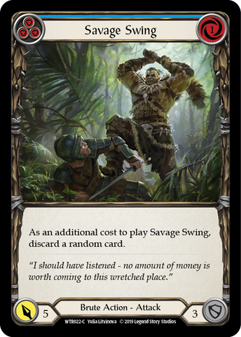 Flesh and Blood TCG | Savage Swing (Blue) [WTR022-C] (Welcome to Rathe)  Alpha Print Normal | The Nerd Merchant