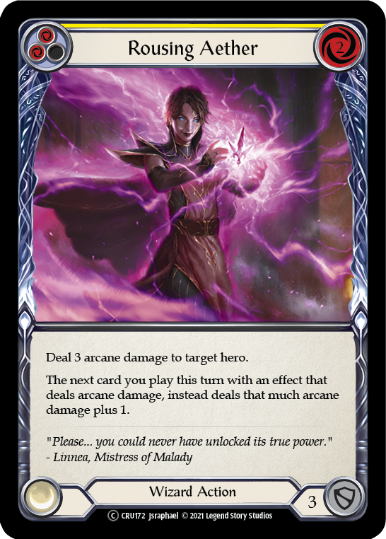 Flesh and Blood TCG | Rousing Aether (Yellow) [U-CRU172] (Crucible of War Unlimited)  Unlimited Rainbow Foil | The Nerd Merchant