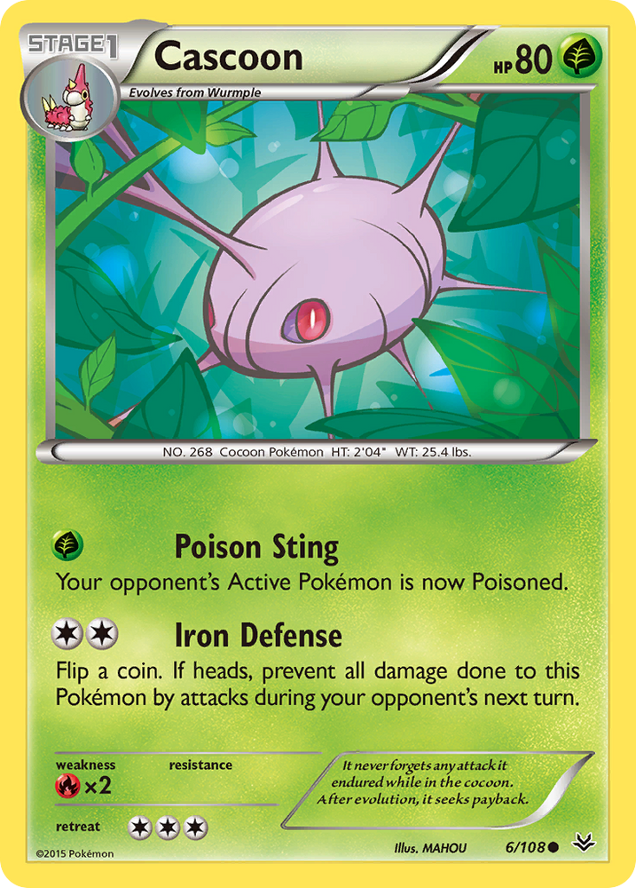 Pokemon | Cascoon (6/108) [XY: Roaring Skies] | The Nerd Merchant