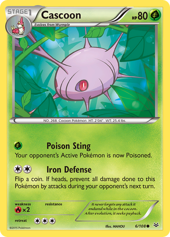 Pokemon | Cascoon (6/108) [XY: Roaring Skies] | The Nerd Merchant