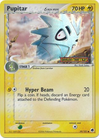 Pokemon | Pupitar (59/101) (Delta Species) (Stamped) [EX: Dragon Frontiers] | The Nerd Merchant
