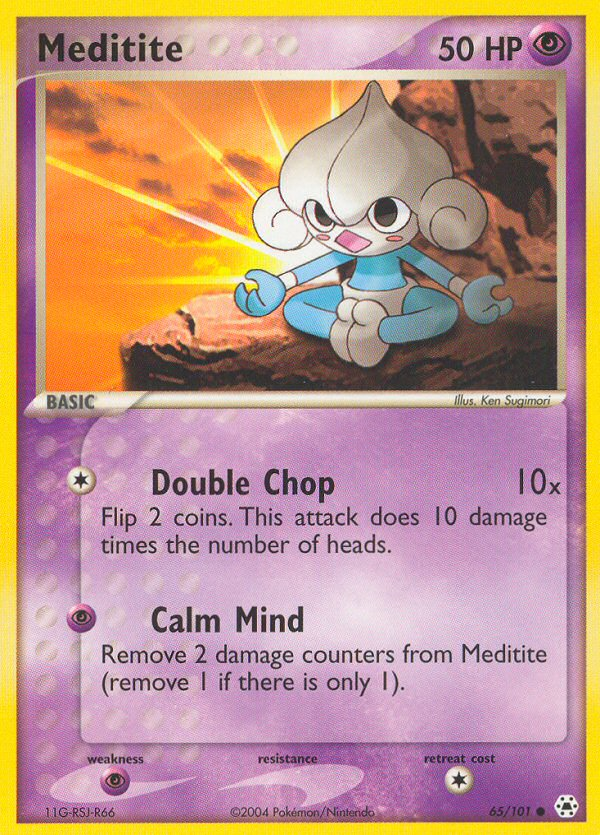 Pokemon | Meditite (65/101) [EX: Hidden Legends] | The Nerd Merchant
