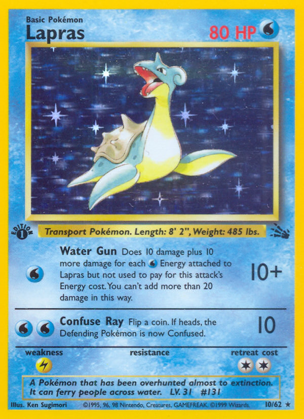 Pokemon | Lapras (10/62) [Fossil 1st Edition] | The Nerd Merchant