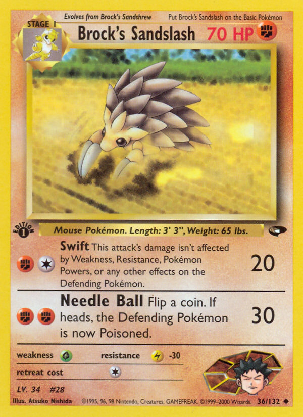 Pokemon | Brock's Sandslash (36/132) [Gym Challenge 1st Edition] | The Nerd Merchant