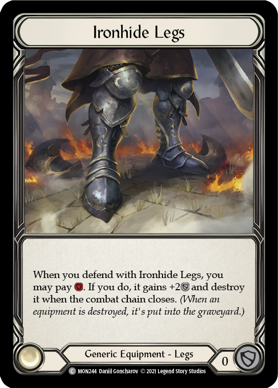 Flesh and Blood TCG | Ironhide Legs [MON244-CF] (Monarch)  1st Edition Cold Foil | The Nerd Merchant