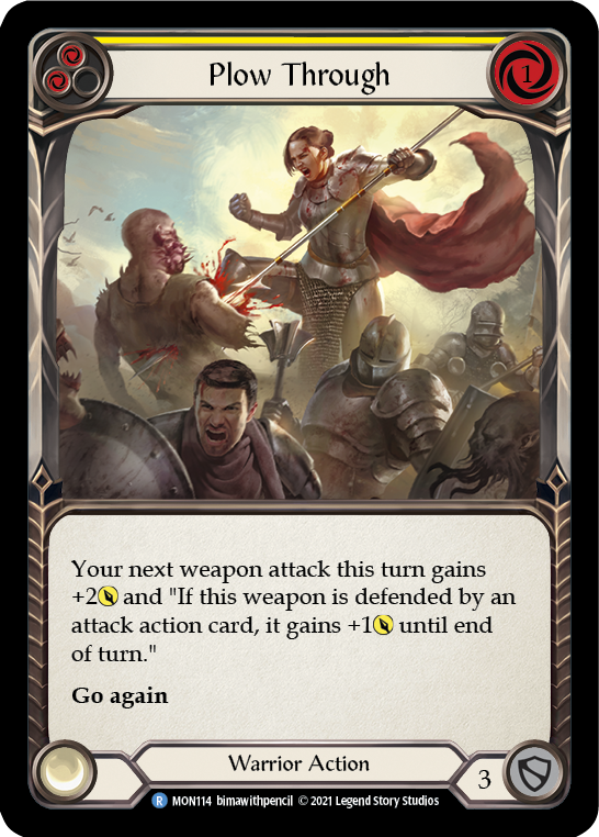 Flesh and Blood TCG | Plow Through (Yellow) [MON114] (Monarch)  1st Edition Normal | The Nerd Merchant