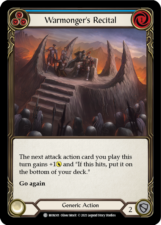 Flesh and Blood TCG | Warmonger's Recital (Blue) [MON301] (Monarch)  1st Edition Normal | The Nerd Merchant