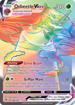 Pokemon | Orbeetle VMAX (186/185) [Sword & Shield: Vivid Voltage] | The Nerd Merchant