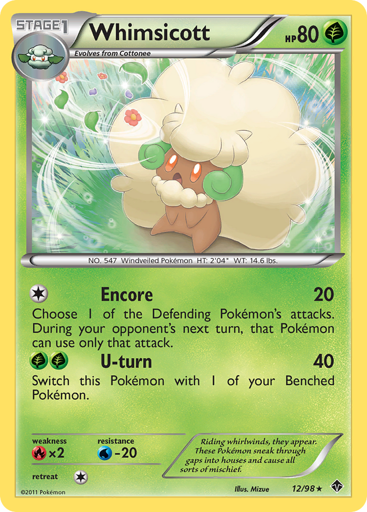 Pokemon | Whimsicott (12/98) [Black & White: Emerging Powers] | The Nerd Merchant