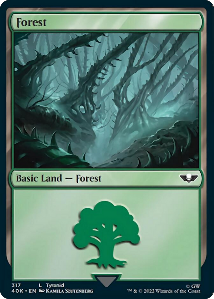 Magic | Forest (317) (Surge Foil) [Warhammer 40,000] | The Nerd Merchant