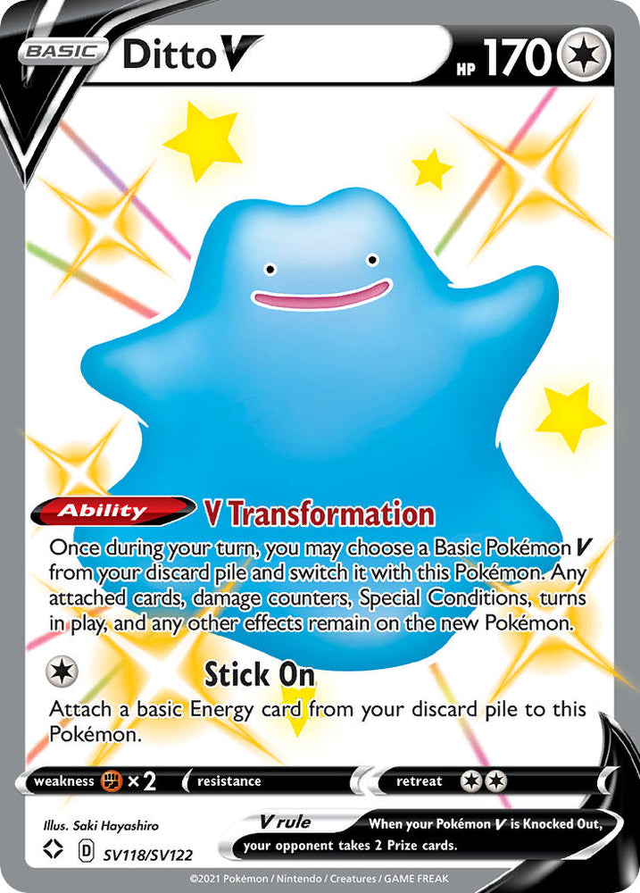 Pokemon | Ditto V (SV118/SV122) [Sword & Shield: Shining Fates] | The Nerd Merchant