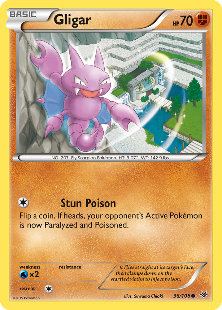 Pokemon | Gligar (36/108) [XY: Roaring Skies] | The Nerd Merchant