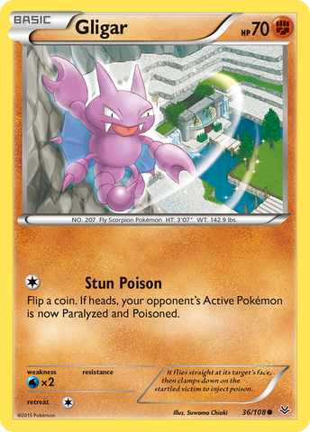 Pokemon | Gligar (36/108) [XY: Roaring Skies] | The Nerd Merchant