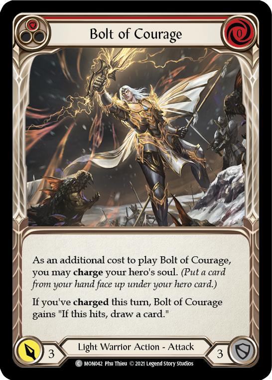 Flesh and Blood TCG | Bolt of Courage (Red) [MON042] (Monarch)  1st Edition Normal | The Nerd Merchant