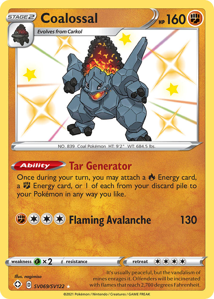 Pokemon | Coalossal (SV069/SV122) [Sword & Shield: Shining Fates] | The Nerd Merchant