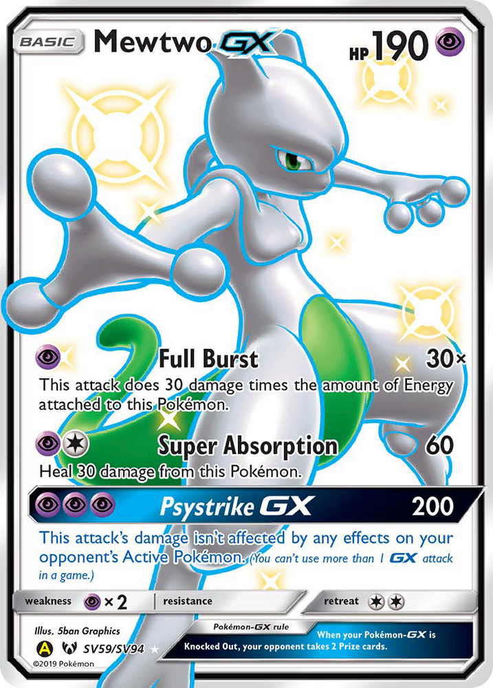 Pokemon | Mewtwo GX (SV59/SV94) [Sun & Moon: Hidden Fates - Shiny Vault] | The Nerd Merchant