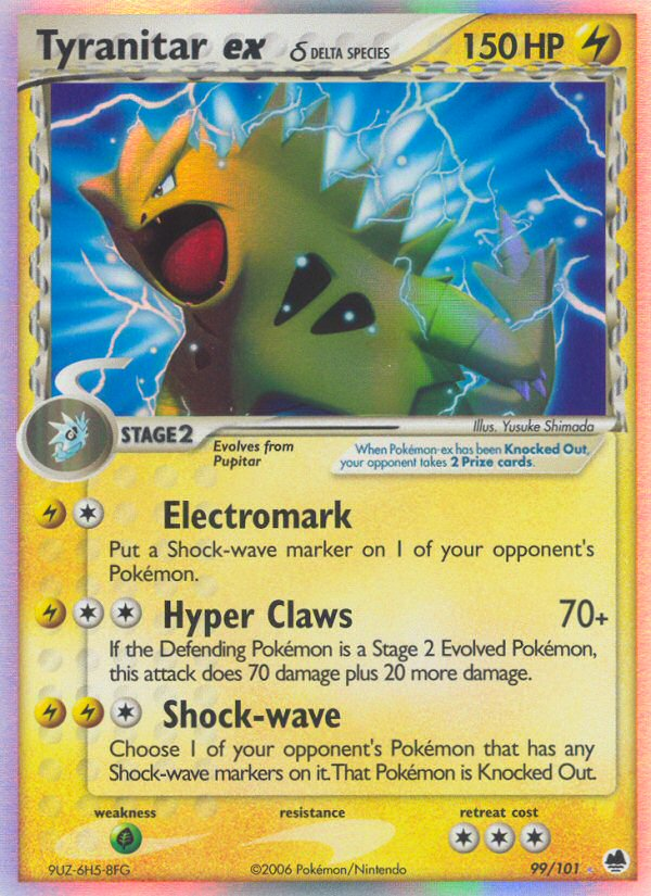 Pokemon | Tyranitar ex (99/101) (Delta Species) [EX: Dragon Frontiers] | The Nerd Merchant
