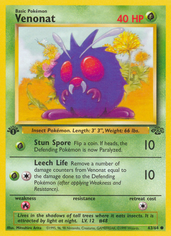 Pokemon | Venonat (63/64) [Jungle 1st Edition] | The Nerd Merchant