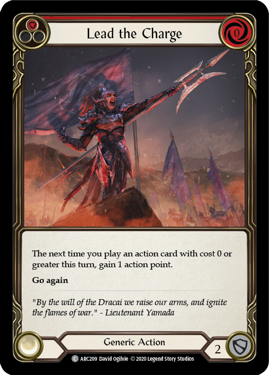 Flesh and Blood TCG | Lead the Charge (Red) [U-ARC209] (Arcane Rising Unlimited)  Unlimited Rainbow Foil | The Nerd Merchant