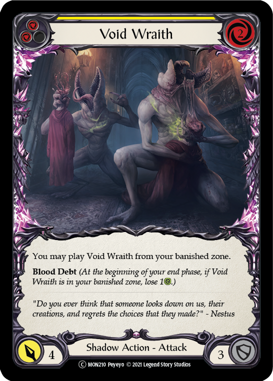 Flesh and Blood TCG | Void Wraith (Yellow) [U-MON210-RF] (Monarch Unlimited)  Unlimited Rainbow Foil | The Nerd Merchant