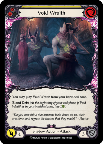 Flesh and Blood TCG | Void Wraith (Yellow) [U-MON210-RF] (Monarch Unlimited)  Unlimited Rainbow Foil | The Nerd Merchant