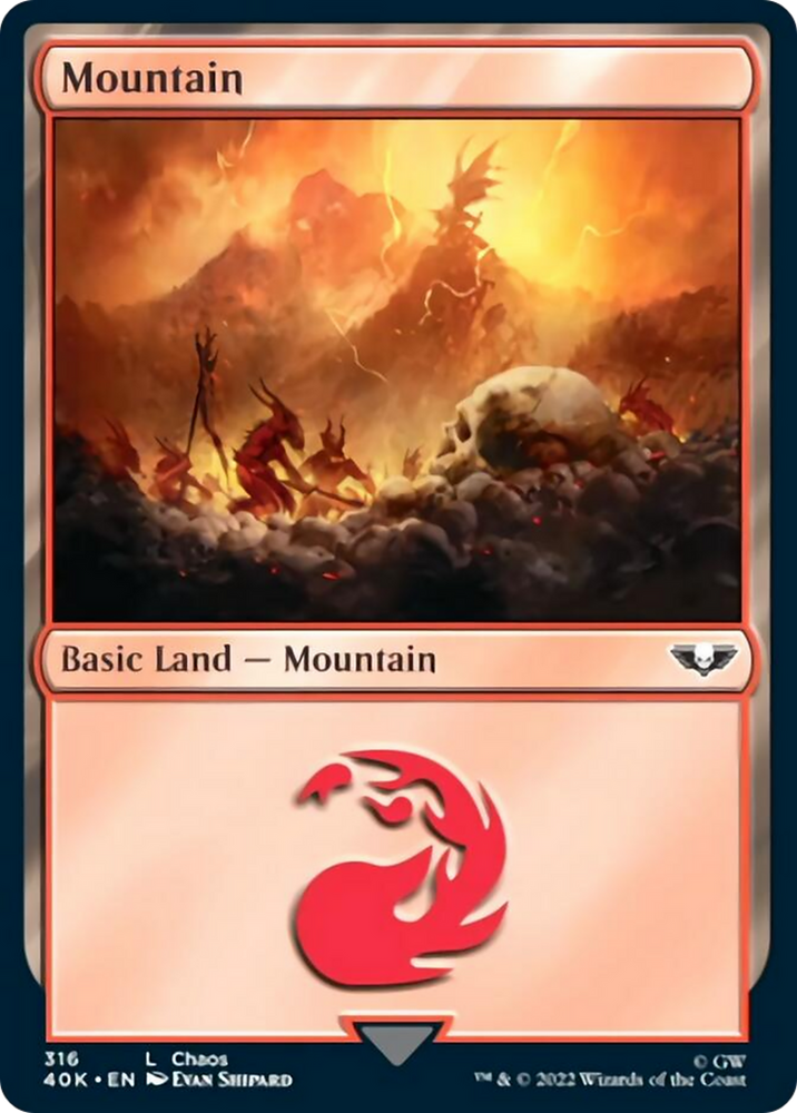 Magic | Mountain (316) (Surge Foil) [Warhammer 40,000] | The Nerd Merchant