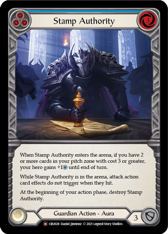 Flesh and Blood TCG | Stamp Authority [U-CRU028] (Crucible of War Unlimited)  Unlimited Rainbow Foil | The Nerd Merchant