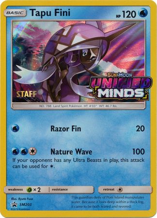 Pokemon | Tapu Fini (SM203) (Staff Prerelease Promo) [Sun & Moon: Black Star Promos] | The Nerd Merchant