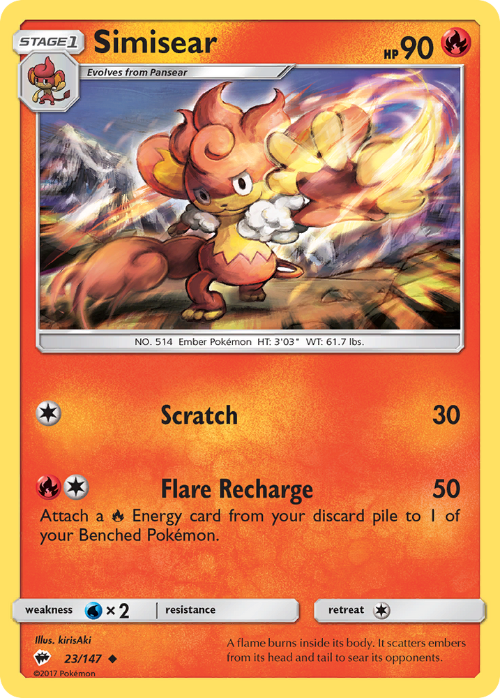 Pokemon | Simisear (23/147) [Sun & Moon: Burning Shadows] | The Nerd Merchant