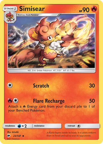 Pokemon | Simisear (23/147) [Sun & Moon: Burning Shadows] | The Nerd Merchant