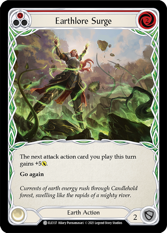 Flesh and Blood TCG | Earthlore Surge (Red) [ELE137] (Tales of Aria)  1st Edition Rainbow Foil | The Nerd Merchant