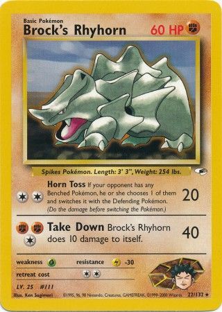 Pokemon | Brock's Rhyhorn (22/132) [Gym Heroes Unlimited] | The Nerd Merchant