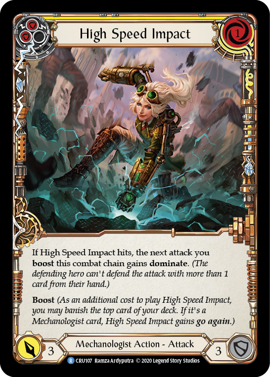 Flesh and Blood TCG | High Speed Impact (Yellow) [CRU107] (Crucible of War)  1st Edition Normal | The Nerd Merchant