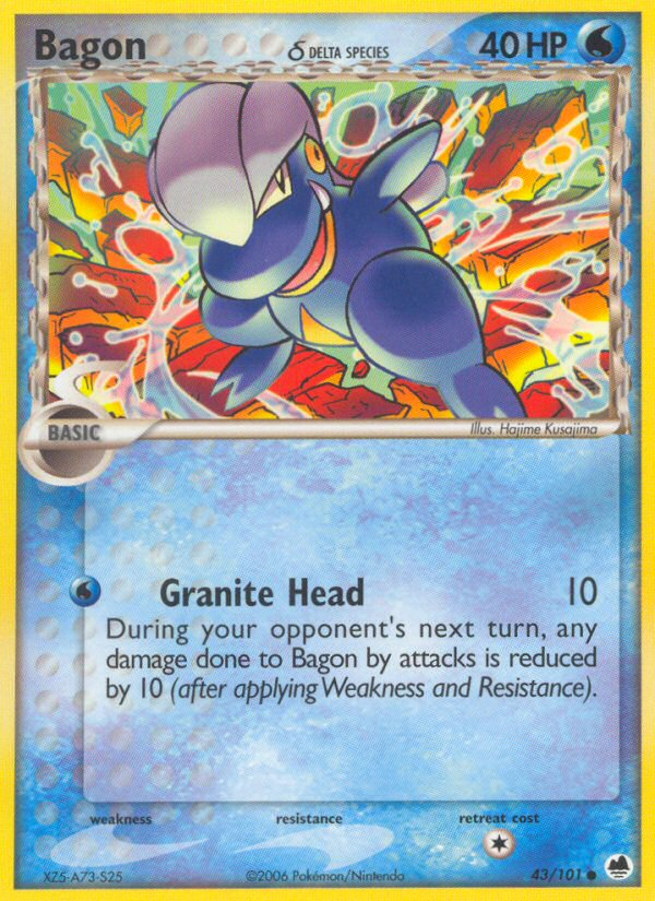 Pokemon | Bagon (43/101) (Delta Species) [EX: Dragon Frontiers] | The Nerd Merchant